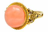 Victorian 14 Karat Yellow Gold Orange Coral Cocktail RingRing - Wilson's Estate Jewelry