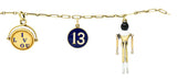 1900 Victorian Enamel 14 Karat Gold Charm Braceletbracelet - Wilson's Estate Jewelry