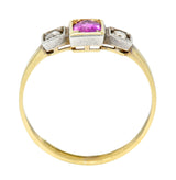 Victorian 0.60 CTW Ruby Diamond Platinum-Topped 18 Karat Gold RingRing - Wilson's Estate Jewelry