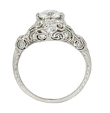 Wheeler & Co. Edwardian 1.05 CTW Diamond Platinum Scrolled Engagement RingRing - Wilson's Estate Jewelry