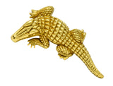 1988 Kieselstein Cord Vintage 18 Karat Green Gold Alligator BroochBrooch - Wilson's Estate Jewelry