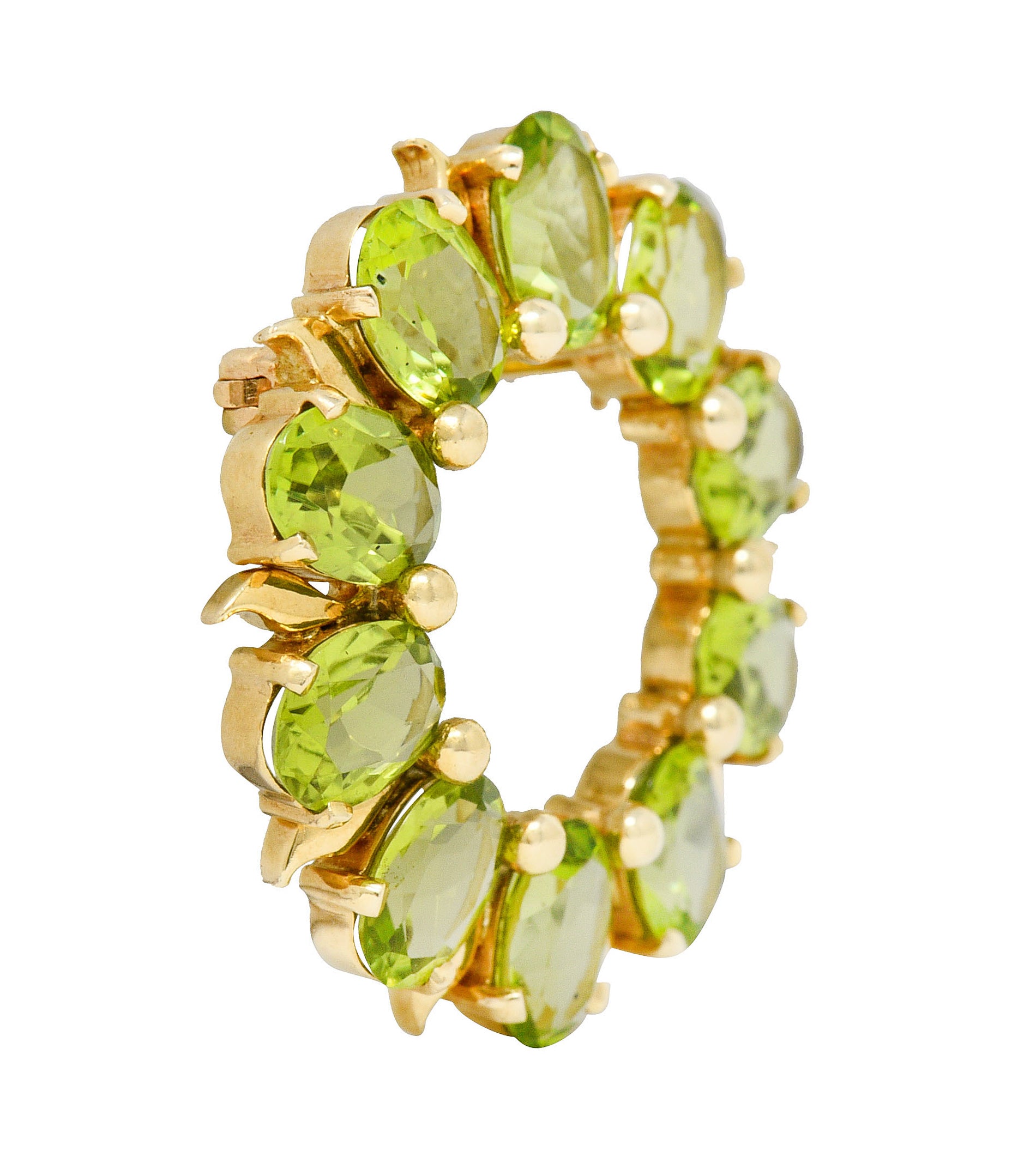 Tiffany & Co. Retro 14 Karat Gold Peridot Circle BroochBrooch - Wilson's Estate Jewelry