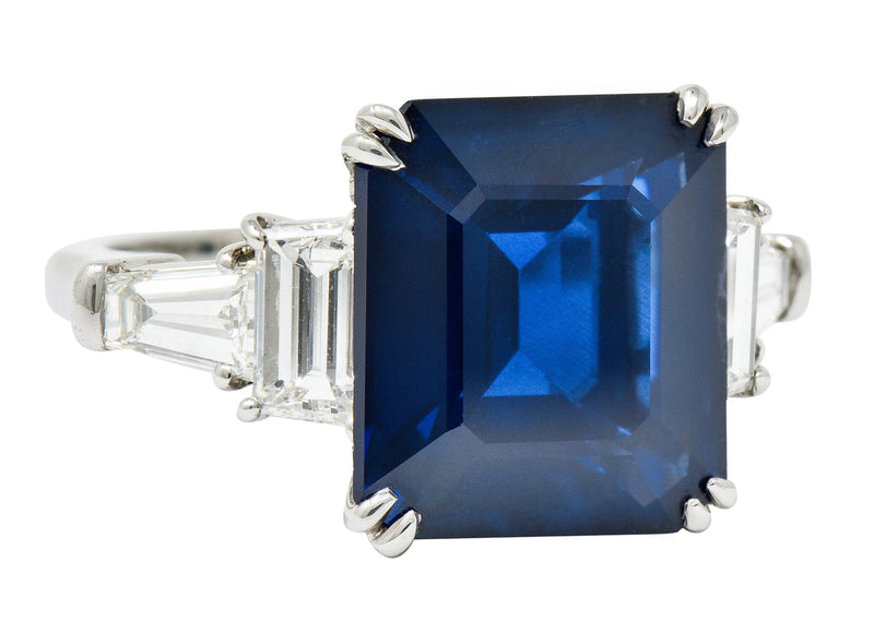 Substantial 11.35 CTW Sapphire Diamond Platinum Statement RingRing - Wilson's Estate Jewelry