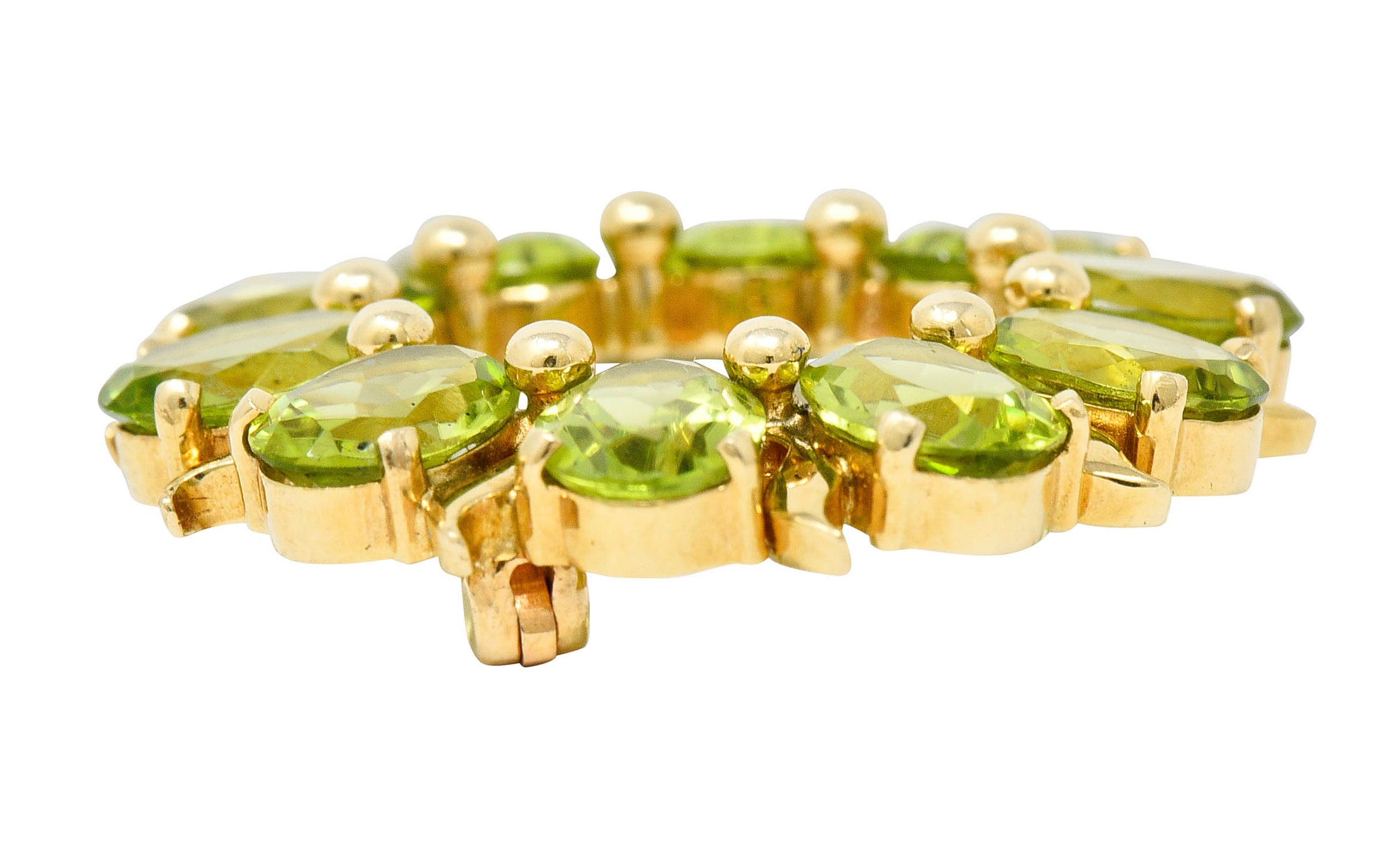 Tiffany & Co. Retro 14 Karat Gold Peridot Circle BroochBrooch - Wilson's Estate Jewelry