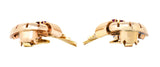 Retro 3.82 CTW Ruby Sapphire Diamond Platinum 14 Karat Two-Tone Gold Ear-Clip Earrings Wilson's Estate Jewelry