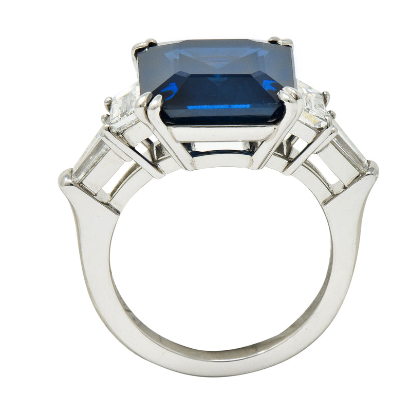 Substantial 11.35 CTW Sapphire Diamond Platinum Statement RingRing - Wilson's Estate Jewelry
