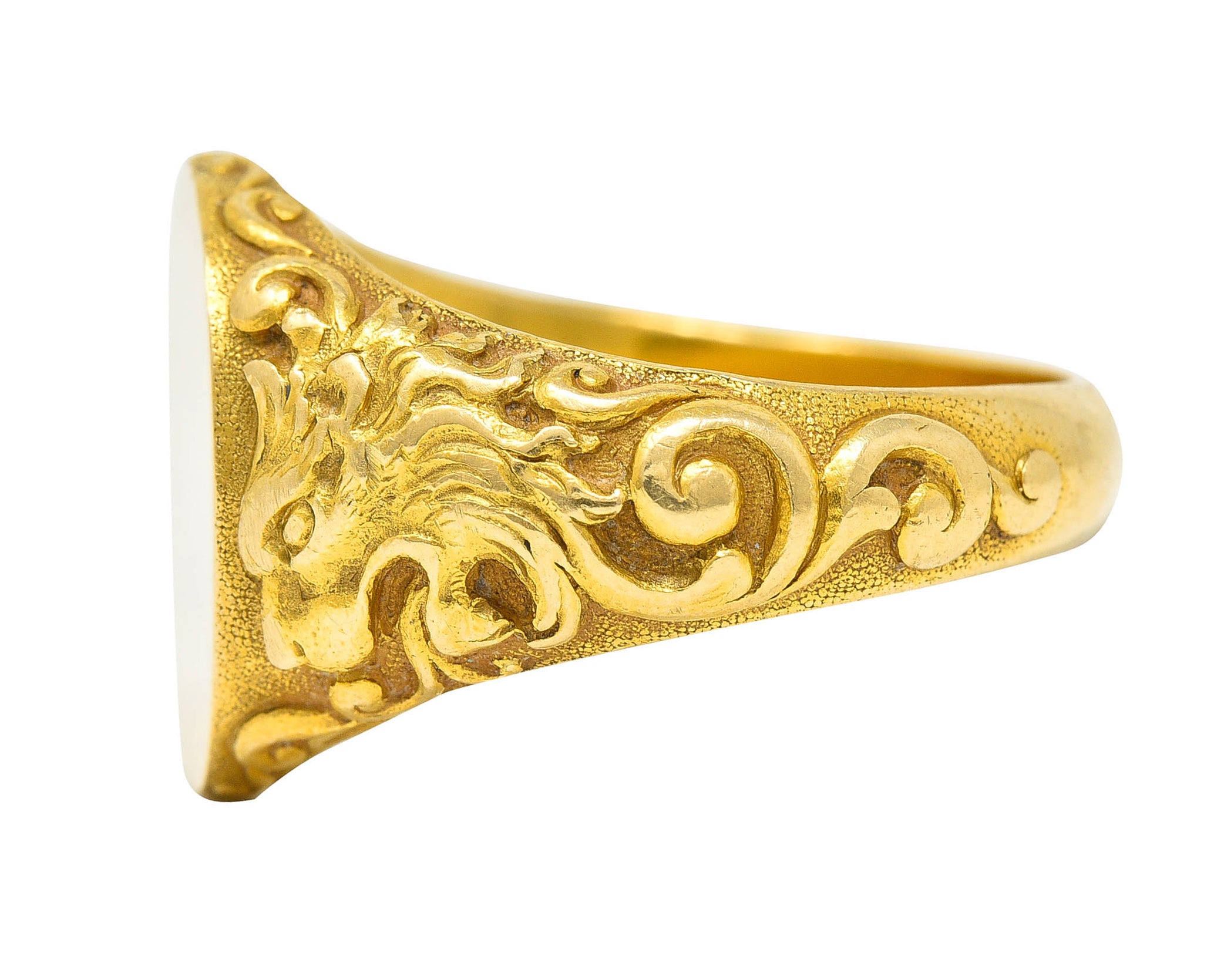 Tiffany & Co. Art Nouveau 18 Karat Gold Unisex Lion Signet RingRing - Wilson's Estate Jewelry