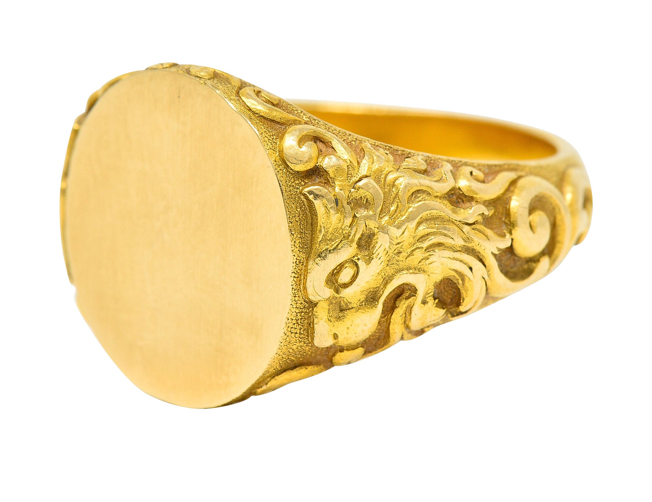 Tiffany & Co. Art Nouveau 18 Karat Gold Unisex Lion Signet RingRing - Wilson's Estate Jewelry