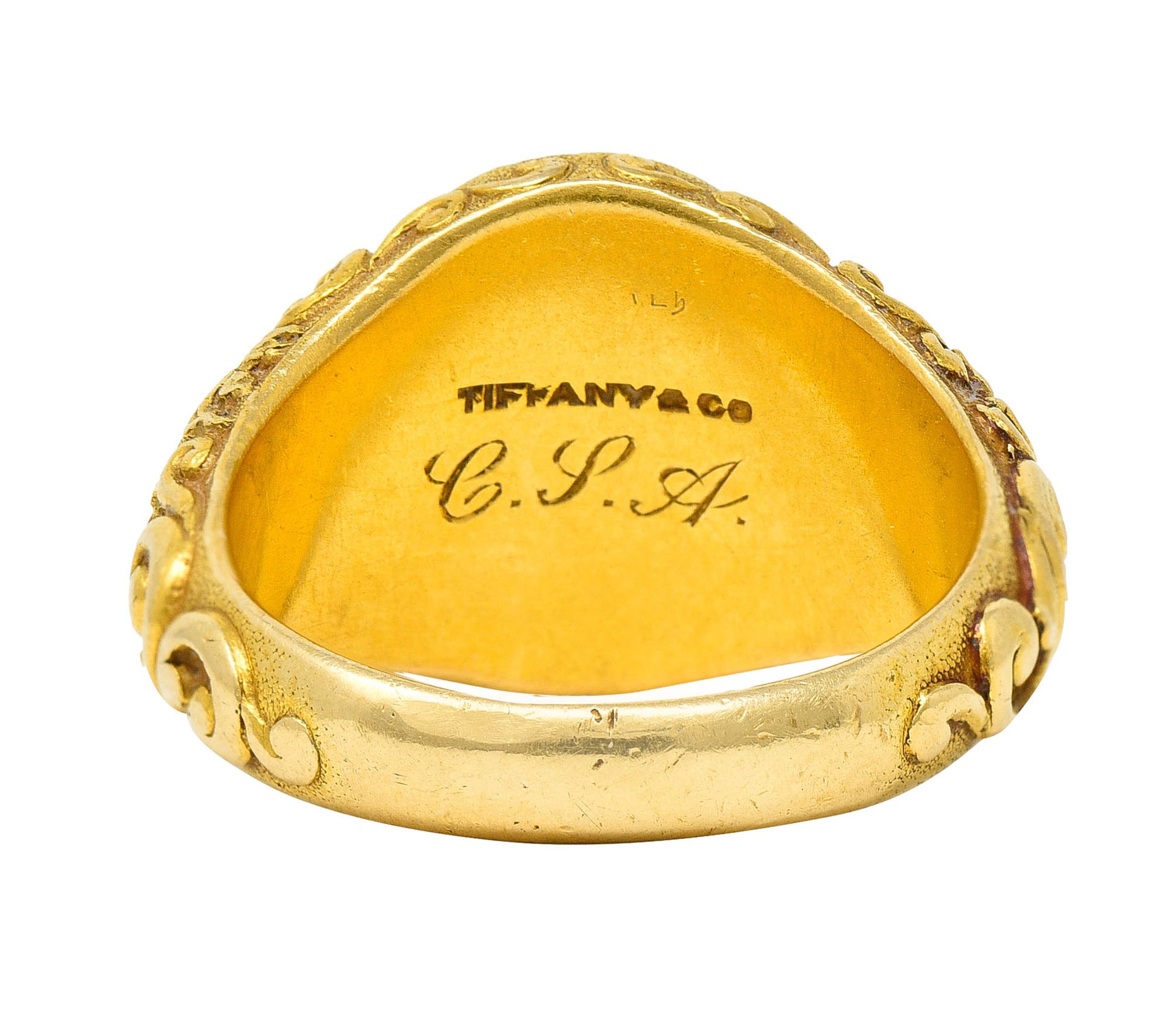 Tiffany & Co. Art Nouveau 18 Karat Gold Unisex Lion Signet RingRing - Wilson's Estate Jewelry