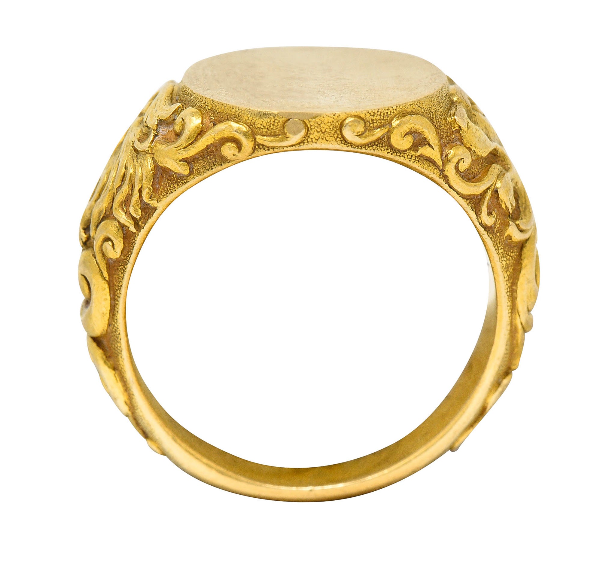 Tiffany & Co. Art Nouveau 18 Karat Gold Unisex Lion Signet RingRing - Wilson's Estate Jewelry