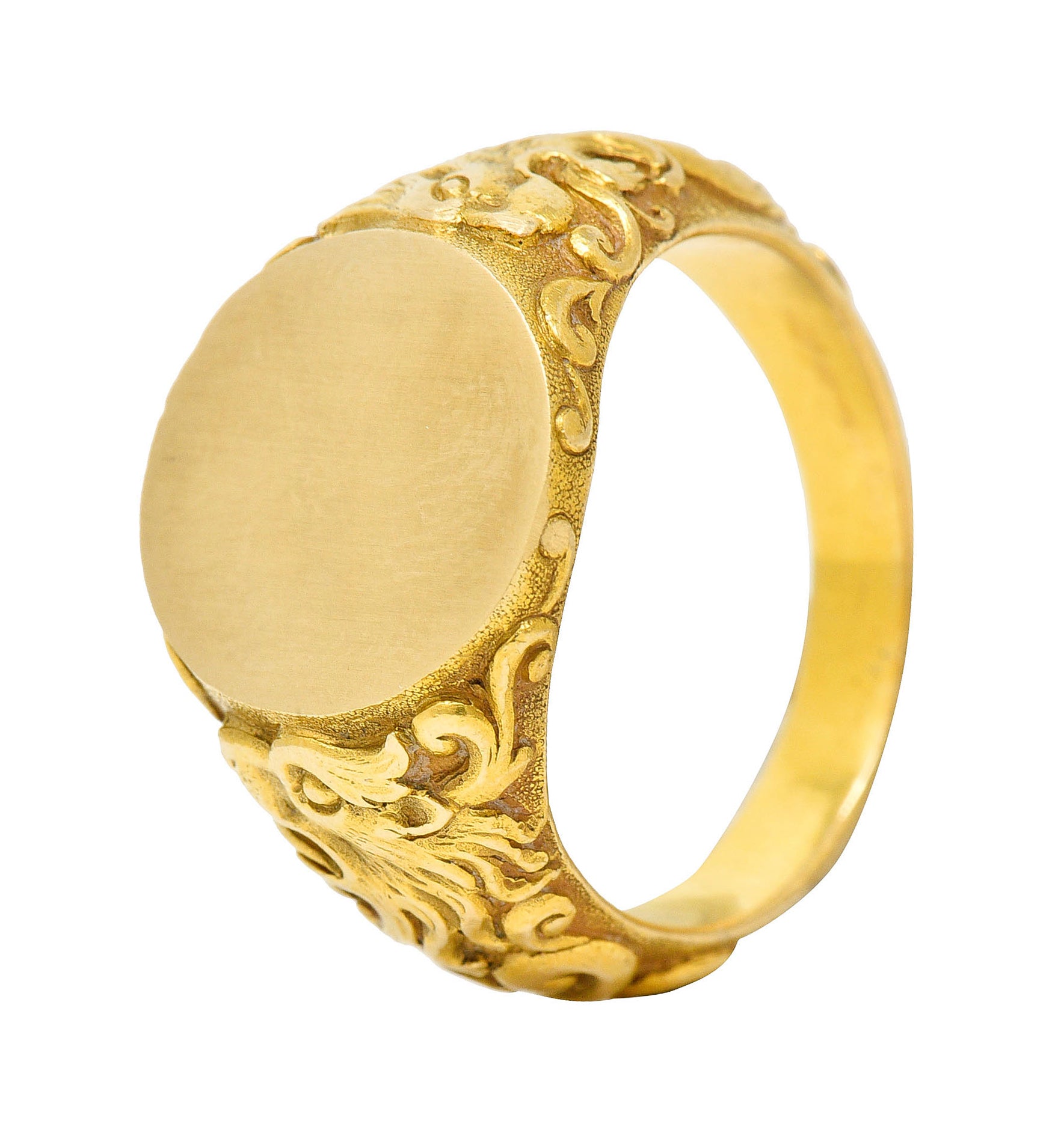 Tiffany & Co. Art Nouveau 18 Karat Gold Unisex Lion Signet RingRing - Wilson's Estate Jewelry