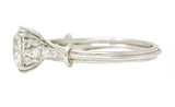 Late Art Deco 1.83 CTW Old European Cut Diamond Platinum Milgrain Engagement Ring Wilson's Estate Jewelry
