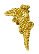 Kieselstein Cord Vintage 18 Karat Green Gold Alligator BroochBrooch - Wilson's Estate Jewelry