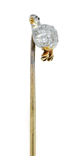 Edwardian 0.50 CTW Rose Cut Diamond Platinum-Topped Gold Partridge StickpinStick Pin - Wilson's Estate Jewelry