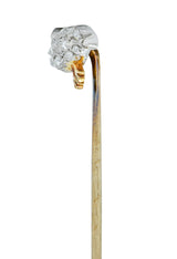 Edwardian 0.50 CTW Rose Cut Diamond Platinum-Topped Gold Partridge StickpinStick Pin - Wilson's Estate Jewelry