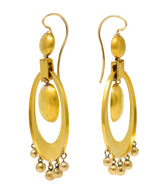 Large Victorian Etruscan Revival 18 Karat Gold Drop Statement EarringsEarrings - Wilson's Estate Jewelry