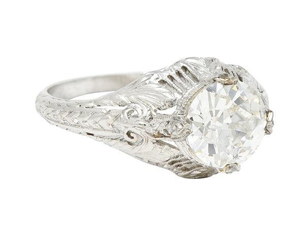 Late Edwardian 1.25 CTW Old European Cut Diamond Platinum Engagement Ring GIARing - Wilson's Estate Jewelry