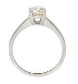 Mid-Century 1.07 CTW Old European Cut Diamond Platinum Vintage Solitaire Engagement Ring GIA Wilson's Estate Jewelry