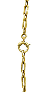 Art Deco Carved Jade Enamel 14 Karat Gold Drop Pendant NecklaceNecklace - Wilson's Estate Jewelry