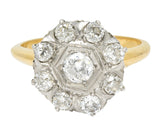 1920's Art Deco 0.80 CTW Diamond Platinum-Topped 14 Karat Gold Cluster RingRing - Wilson's Estate Jewelry