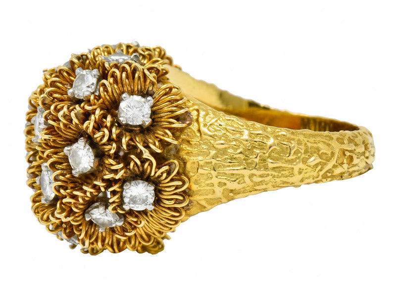 1960's Cartier France 2.50 CTW Diamond 18 Karat Gold Floral Bouquet RingRing - Wilson's Estate Jewelry