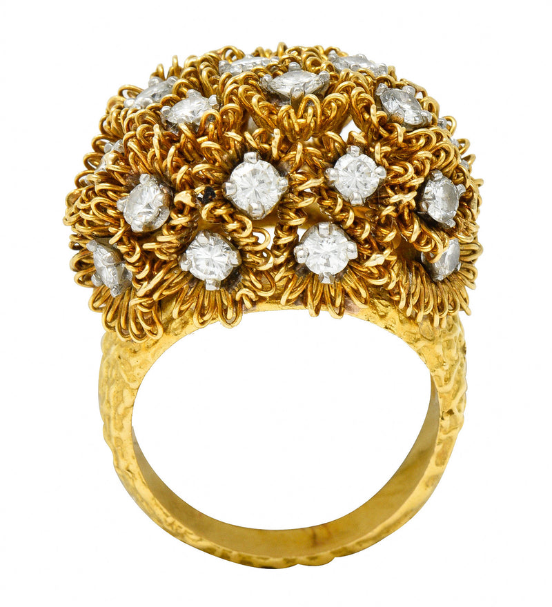 1960's Cartier France 2.50 CTW Diamond 18 Karat Gold Floral Bouquet RingRing - Wilson's Estate Jewelry
