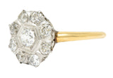 1920's Art Deco 0.80 CTW Diamond Platinum-Topped 14 Karat Gold Cluster RingRing - Wilson's Estate Jewelry