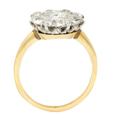 1920's Art Deco 0.80 CTW Diamond Platinum-Topped 14 Karat Gold Cluster RingRing - Wilson's Estate Jewelry