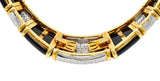 Vintage Onyx 9.60 CTW Pave Diamond 18 Karat Gold Collar NecklaceNecklace - Wilson's Estate Jewelry