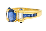 Innovative Sapphire Diamond 18 Karat Gold Gemstone RingRing - Wilson's Estate Jewelry