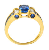 Innovative Sapphire Diamond 18 Karat Gold Gemstone RingRing - Wilson's Estate Jewelry