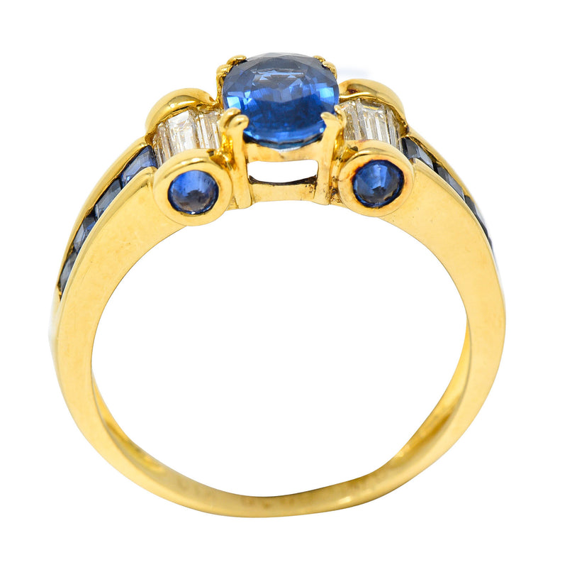 Innovative Sapphire Diamond 18 Karat Gold Gemstone RingRing - Wilson's Estate Jewelry