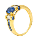 Innovative Sapphire Diamond 18 Karat Gold Gemstone RingRing - Wilson's Estate Jewelry
