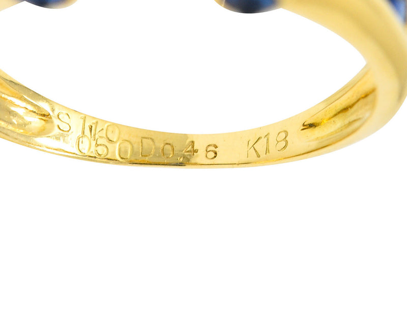 Innovative Sapphire Diamond 18 Karat Gold Gemstone RingRing - Wilson's Estate Jewelry