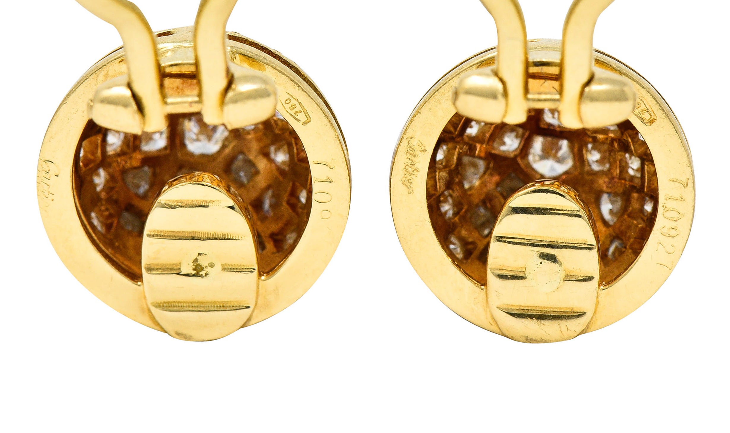 Cartier 1.10 CTW Pave Diamond 18 Karat Gold Dome Ear-Clip EarringsEarrings - Wilson's Estate Jewelry