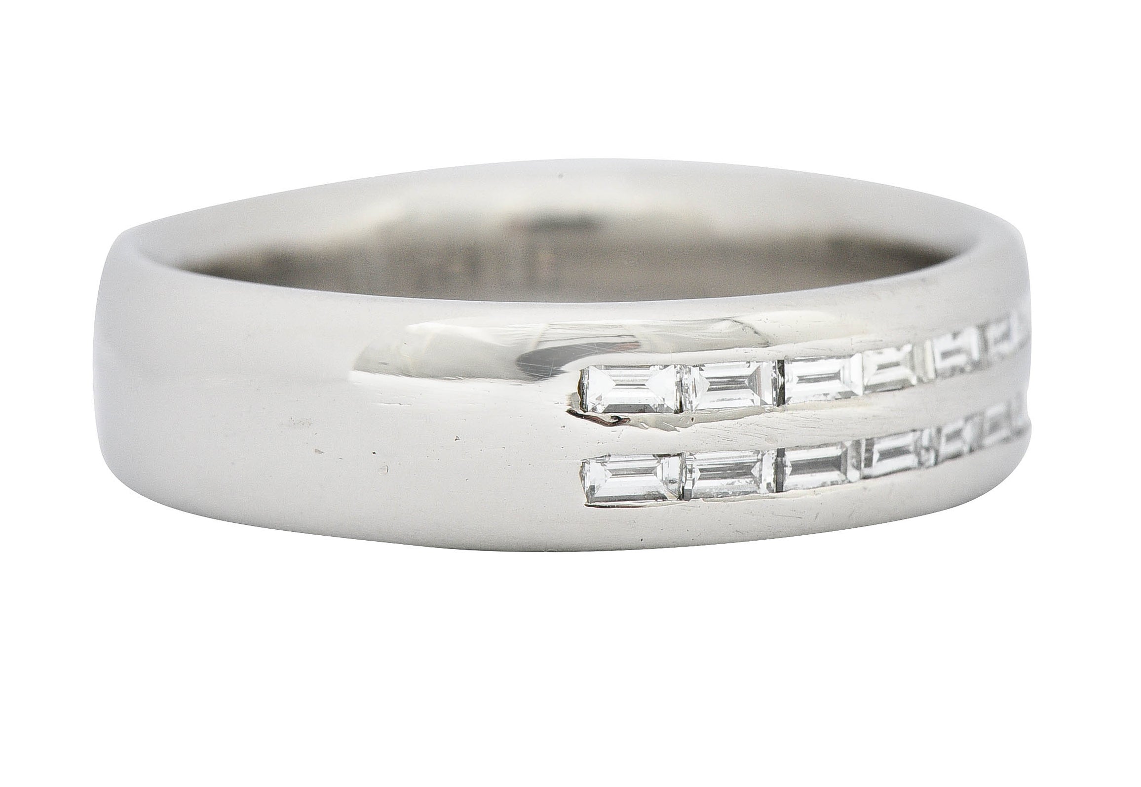 1950's Mid-Century 0.80 CTW Diamond Platinum Men's Band RingRing - Wilson's Estate Jewelry