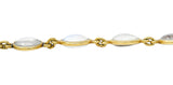 1940's Retro Moonstone 14 Karat Gold Link Braceletbracelet - Wilson's Estate Jewelry