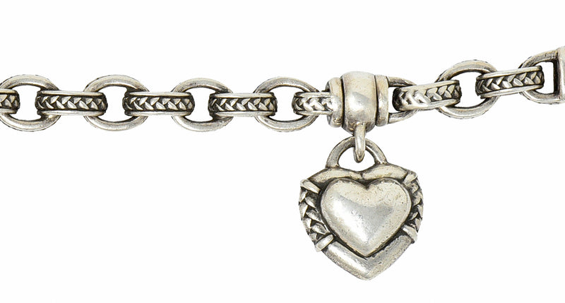 Heart Charm Bracelet 14K Yellow Gold 7.5