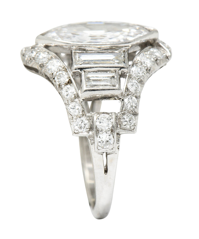 Art Deco 2.70 CTW Marquise Diamond Platinum Band RingRing - Wilson's Estate Jewelry