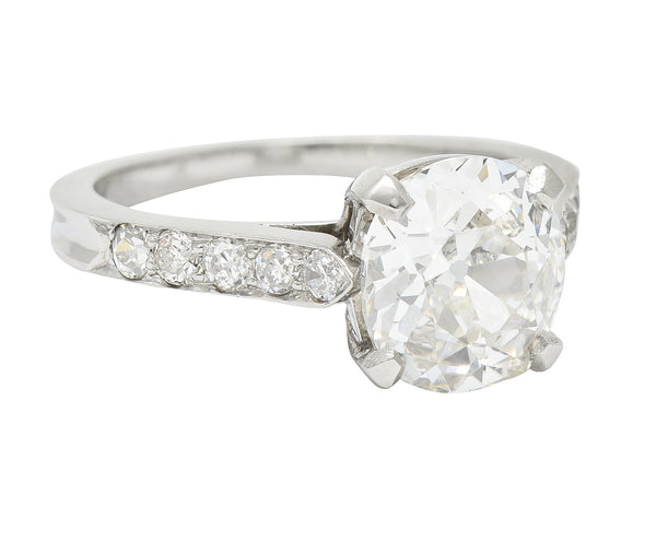 Vintage 2.33 CTW Old Mine Diamond Platinum Engagement Ring GIA Wilson's Estate Jewelry
