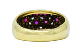 Vintage 0.55 CTW Ruby Diamond 18 Karat Gold Bombe Sprinkle Band RingRing - Wilson's Estate Jewelry