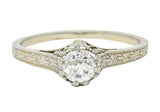 Art Deco 0.33 CTW Diamond 19 Karat White Gold Engagement RingRing - Wilson's Estate Jewelry