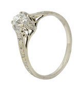Art Deco 0.33 CTW Diamond 19 Karat White Gold Engagement RingRing - Wilson's Estate Jewelry