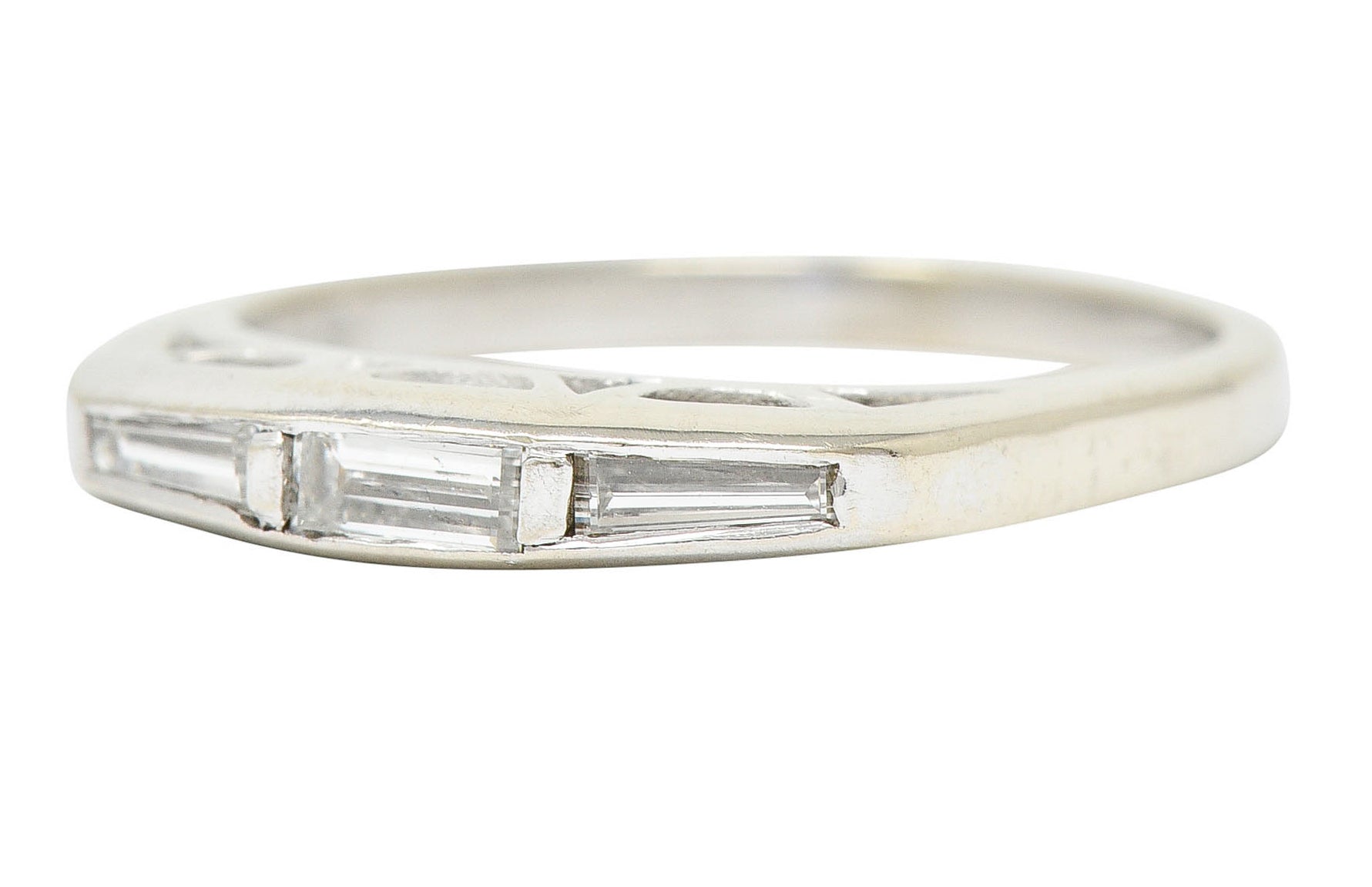 1940's Retro 0.25 CTW Diamond 14 Karat White Gold Band RingRing - Wilson's Estate Jewelry