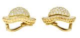 1980's Van Cleef & Arpels 11.64 CTW Diamond 18 Karat Yellow Gold Ballerina Halo Ear-Clip Earrings Wilson's Estate Jewelry