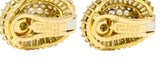 1980's Van Cleef & Arpels 11.64 CTW Diamond 18 Karat Yellow Gold Ballerina Halo Ear-Clip Earrings Wilson's Estate Jewelry