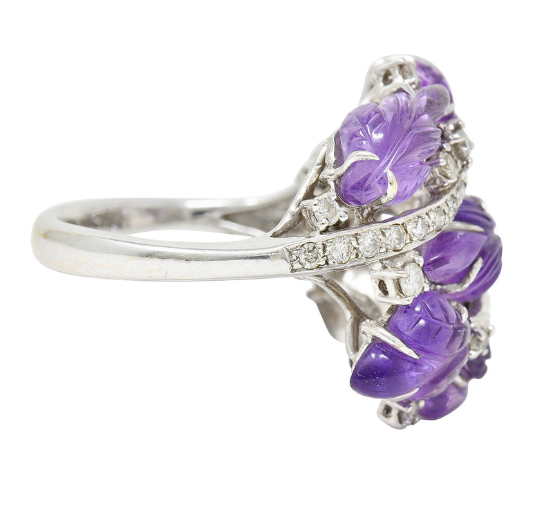 Vintage 14K White Gold Amethyst Engagement Ring - 3.15ct. – Gold Adore