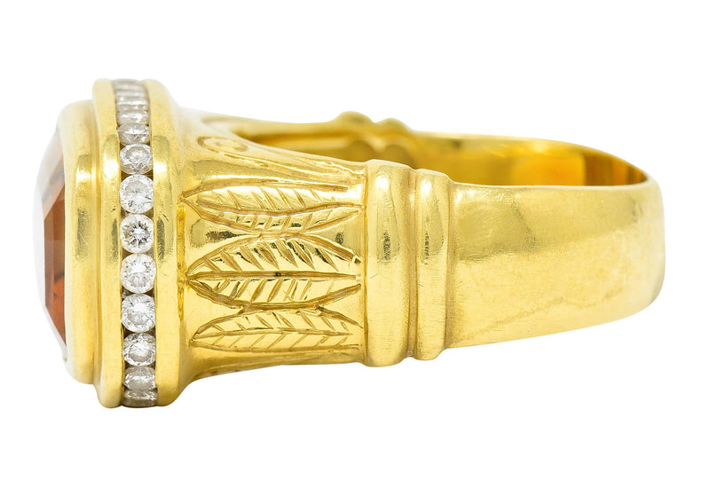 Seidengang Citrine Diamond 18 Karat Gold Gemstone RingRing - Wilson's Estate Jewelry
