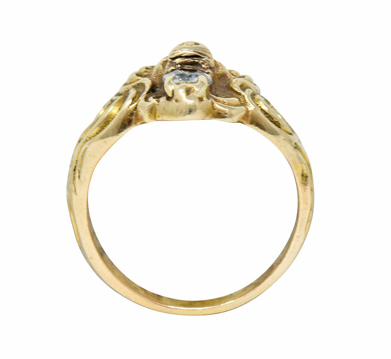Victorian Diamond 14 Karat Gold Lion Band Ring Circa 1890Ring - Wilson's Estate Jewelry