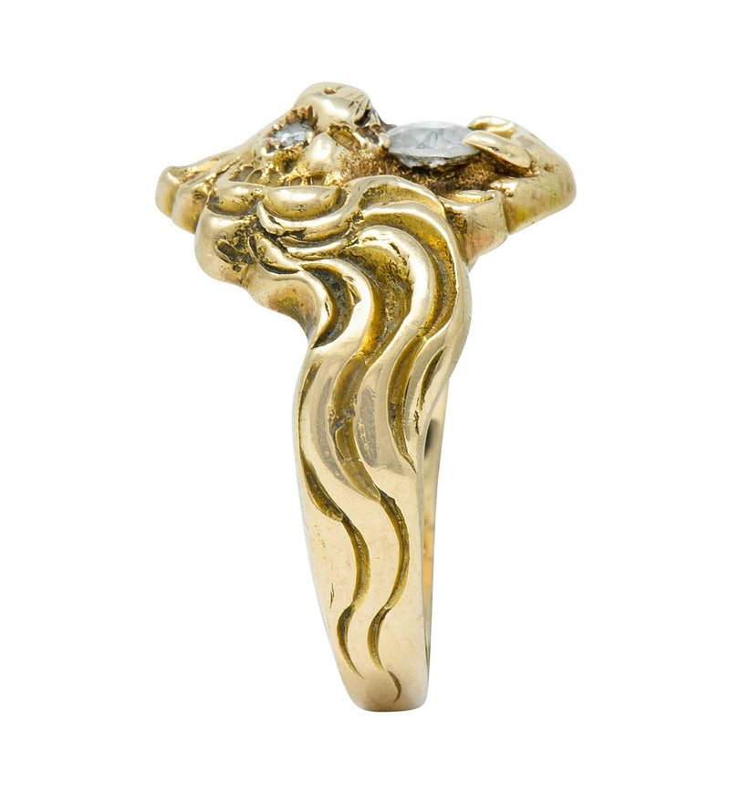 Victorian Diamond 14 Karat Gold Lion Band Ring Circa 1890Ring - Wilson's Estate Jewelry